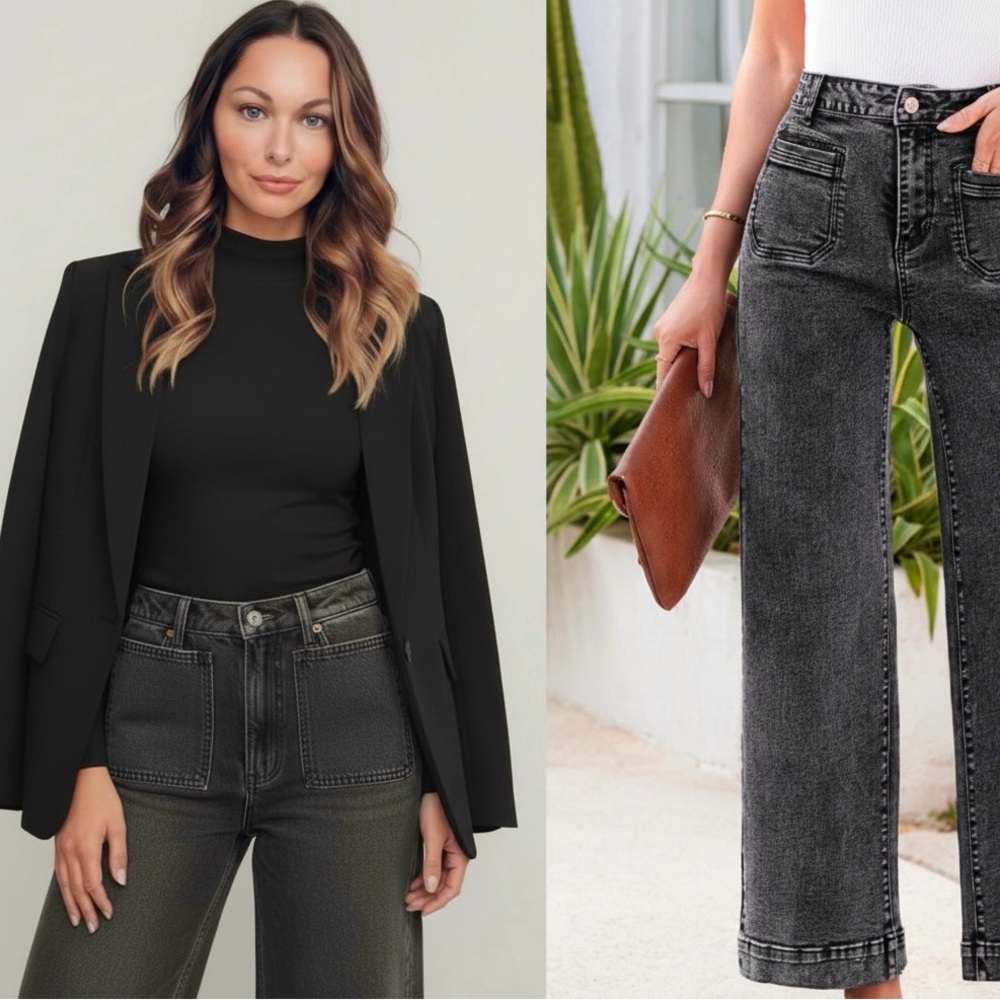 Women's Black Flare & Wide Leg Jeans